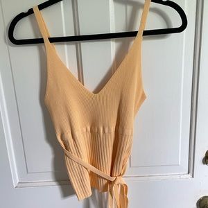 Orange textured tank top